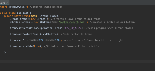 Creating a Java form window